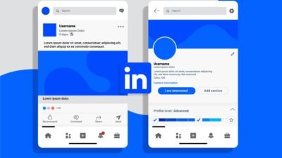 Screenshot of a LinkedIn ad featuring a professional business service with a call-to-action button and engagement metrics.