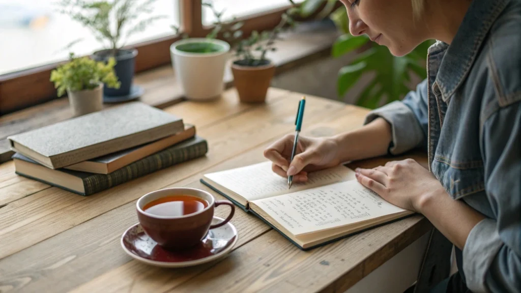 Person practicing helpful thinking as alternative to toxic positivity