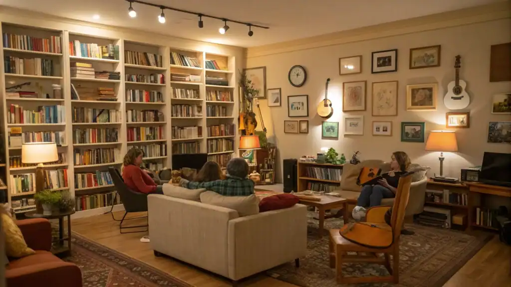 Welcoming home environment showing benefits of owning more possessions for social connections