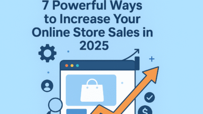 Online Store cover image showing strategies to increase sales in 2025
