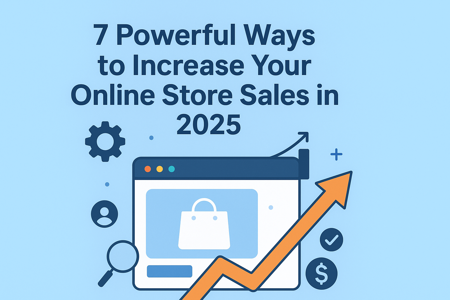 Online Store cover image showing strategies to increase sales in 2025