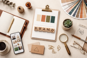 Branding tools and color palette for creating a strong brand identity