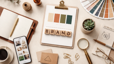 Branding tools and color palette for creating a strong brand identity